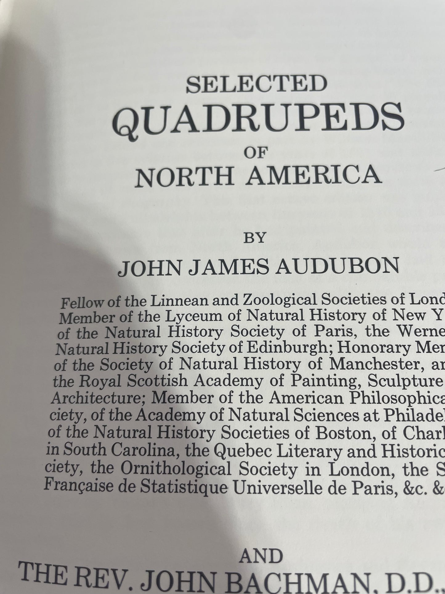 Selected Birds of America. Selected Quadrupeds of North America. John James Audubon. 1st Edition. Limited run. Volair Limited Company.